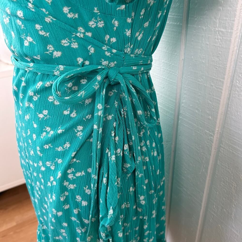 Billabong Floral Wrap Mini Dress Beach Surfer Boho Blue Women S - Picture 3 of 8